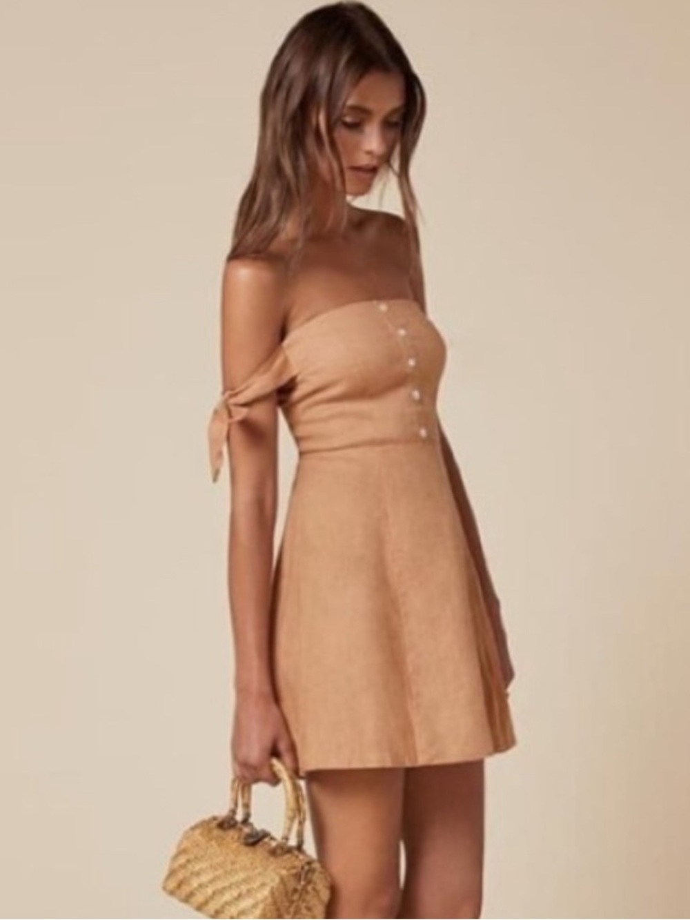 Reformation Arnaut Dress with Tie Shoulder